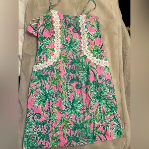 Lilly Pulitzer Pink and Green Mini Dress